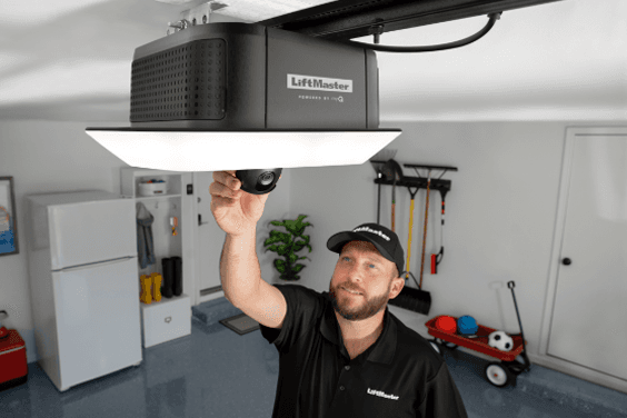 Installed garage door opener